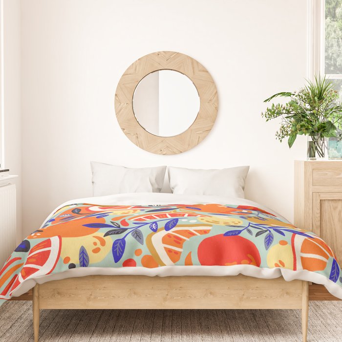Fresh Citrus Mesh - Mint Duvet Cover Gallery Image 3