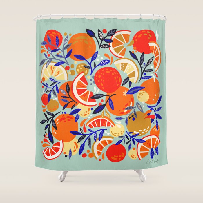 Fresh Citrus Mesh - Mint Shower Curtain Gallery Image 1
