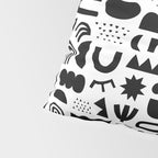 Black and white abstract organic shape pattern Pillow Sham Gallery Image 4