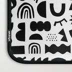 Black and white abstract organic shape pattern Laptop Sleeve Gallery Image 3