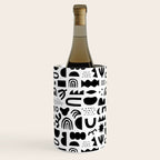 Black and white abstract organic shape pattern Wine Chiller Gallery Image 2