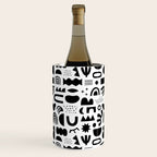 Black and white abstract organic shape pattern Wine Chiller Gallery Image 3