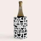 Black and white abstract organic shape pattern Wine Chiller Gallery Image 1