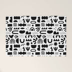 Black and white abstract organic shape pattern Welcome Mat Gallery Image 1