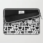 Black and white abstract organic shape pattern Laptop Sleeve Gallery Image 2