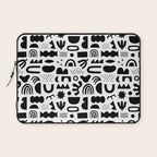 Black and white abstract organic shape pattern Laptop Sleeve Gallery Image 1