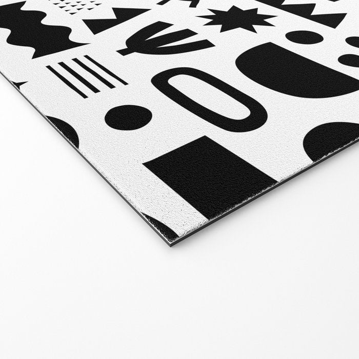 Black and white abstract organic shape pattern Welcome Mat Gallery Image 2