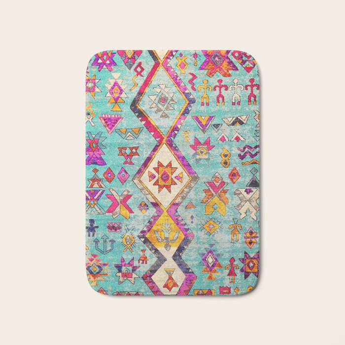 N178 - Antique Oriental Traditional Berber Bohemian Moroccan Style  Bath Mat Gallery Image 1