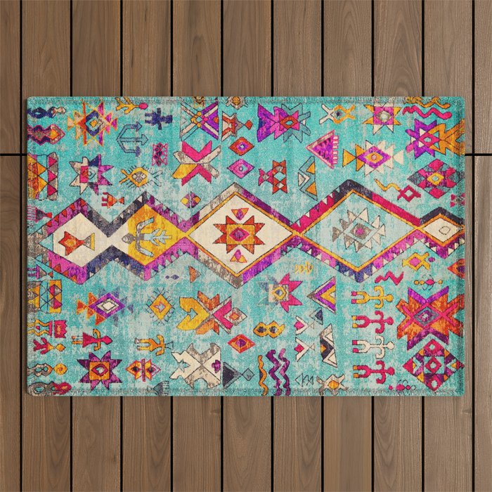 N178 - Antique Oriental Traditional Berber Bohemian Moroccan Style  Outdoor Rug Gallery Image 1