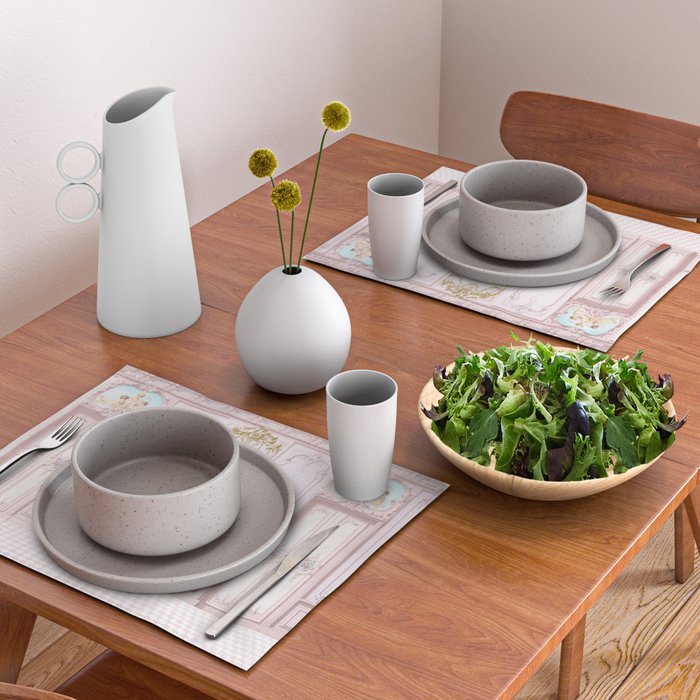 Pink Parisian Apartment Diorama Placemat Gallery Image 2