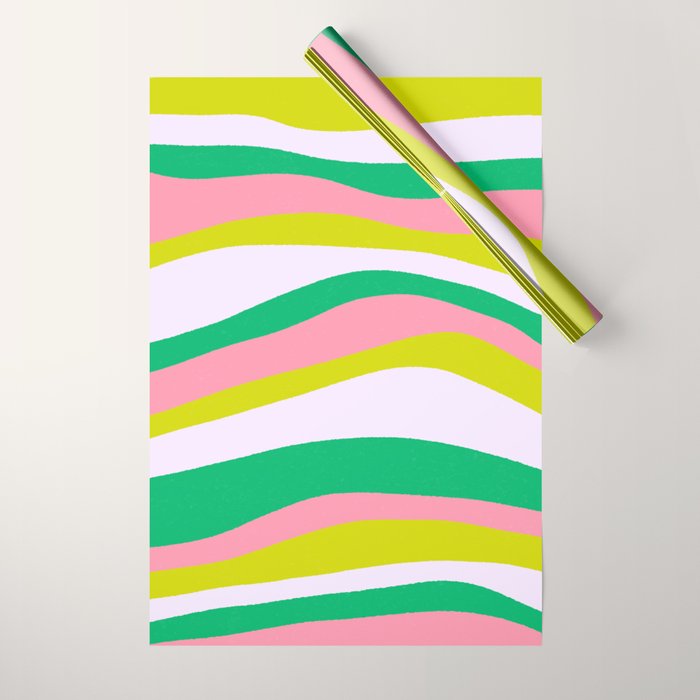 Retro Ribbon Stripes Wrapping Paper Gallery Image 1