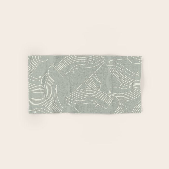 Minimalist Blue Whale Bath Towel Gallery Image 1