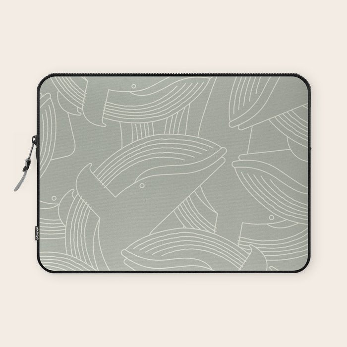 Minimalist Blue Whale Laptop Sleeve Gallery Image 1