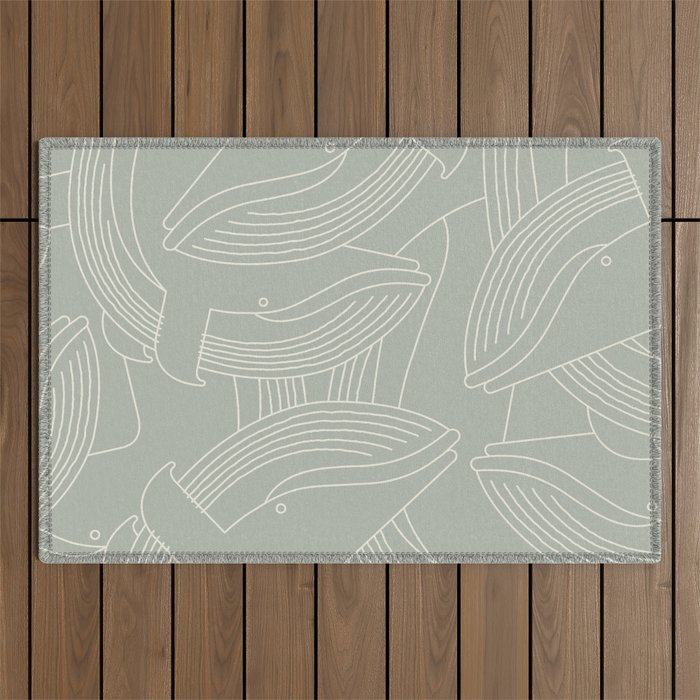 Minimalist Blue Whale Outdoor Rug Gallery Image 1