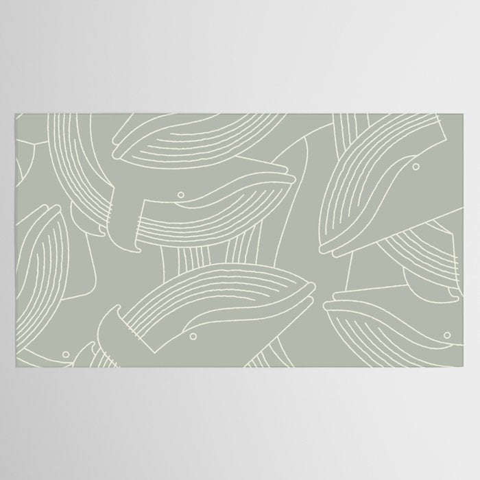 Minimalist Blue Whale Tablecloth Gallery Image 2