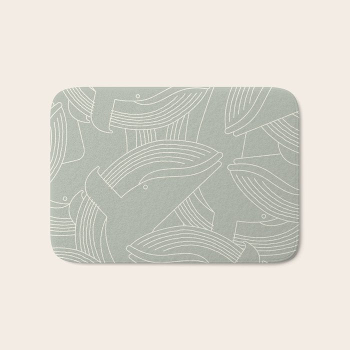 Minimalist Blue Whale Bath Mat Gallery Image 1