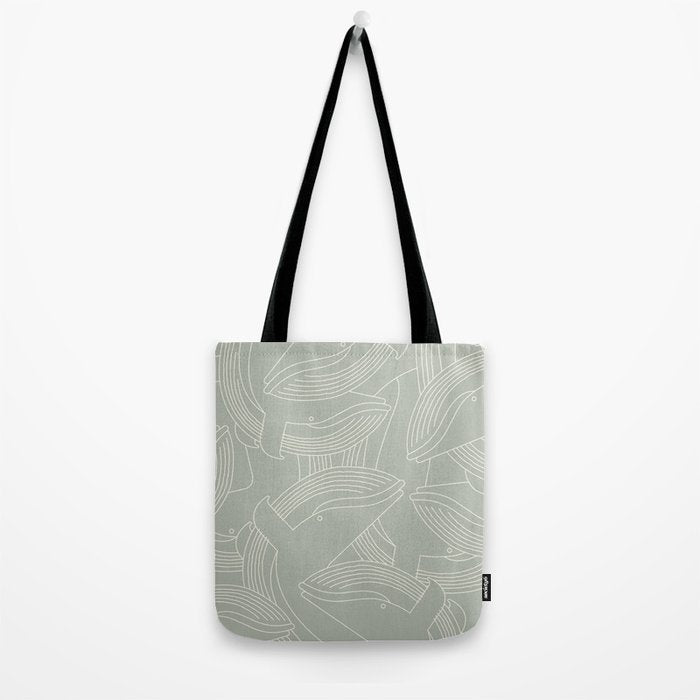 Minimalist Blue Whale Tote Bag Gallery Image 2