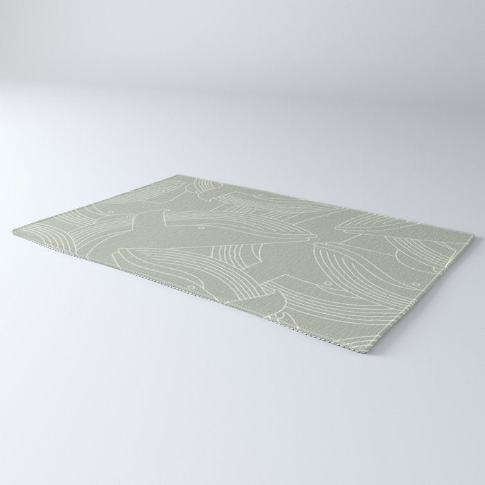 Minimalist Blue Whale Rug Gallery Image 3