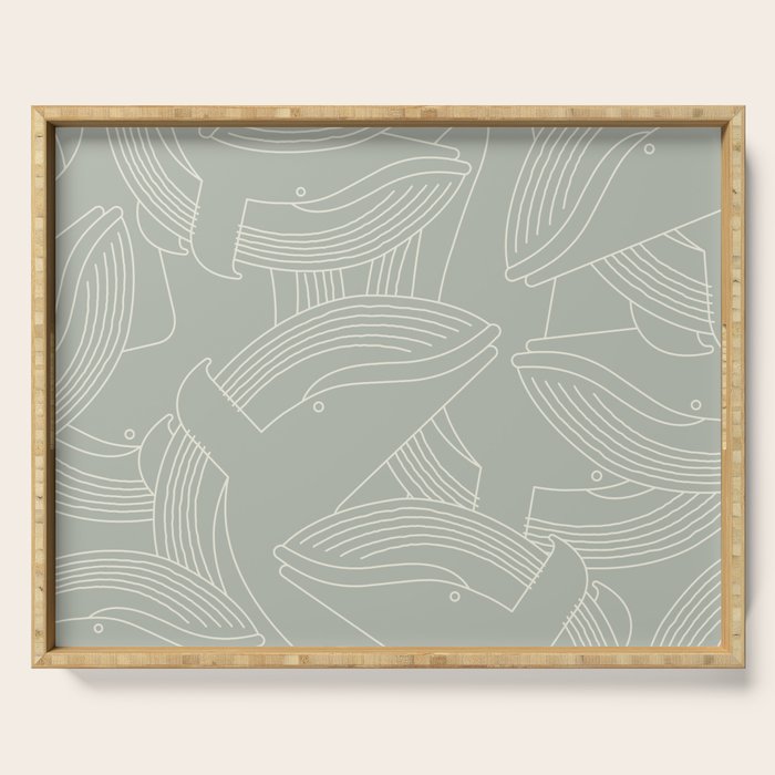 Minimalist Blue Whale Serving Tray Gallery Image 1