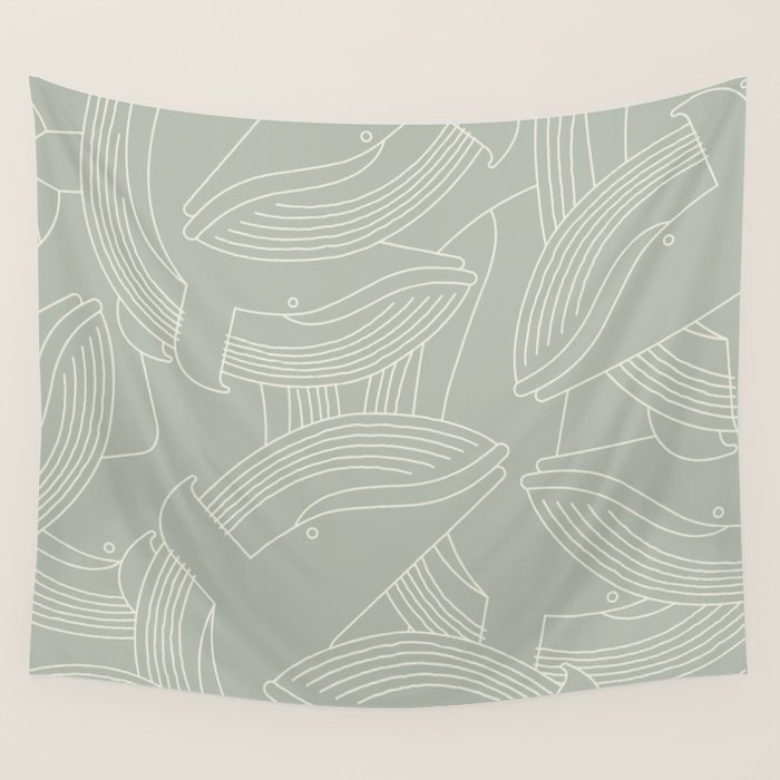 Minimalist Blue Whale Wall Tapestry Gallery Image 4