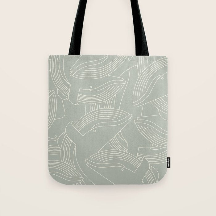 Minimalist Blue Whale Tote Bag Gallery Image 1