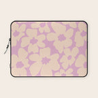 Daisies - Cream and pink Laptop Sleeve Gallery Image 1