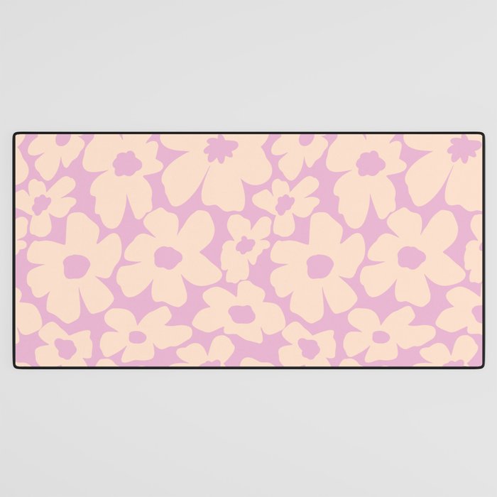 Daisies - Cream and pink Desk Mat Gallery Image 3