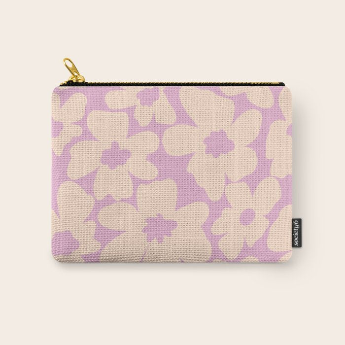 Daisies - Cream and pink Carry All Pouch Gallery Image 1