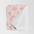Daisies - Cream and pink Throw Blanket Gallery Image 3