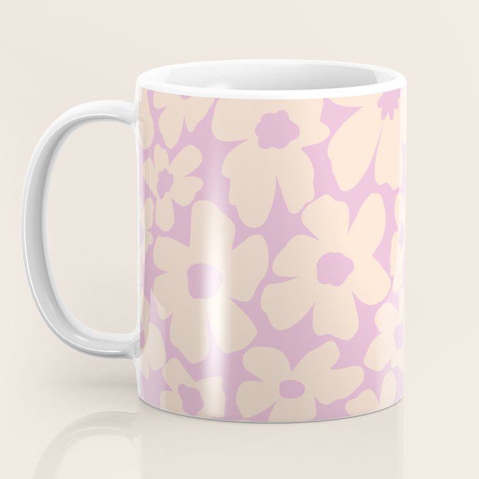 Daisies - Cream and pink Coffee Mug Gallery Image 3