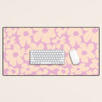 Daisies - Cream and pink Desk Mat Gallery Image 1