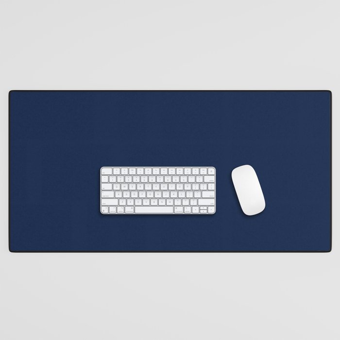 Nautical Navy Blue Solid Color Desk Mat Gallery Image 1