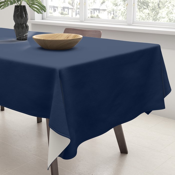 Nautical Navy Blue Solid Color Tablecloth Gallery Image 3