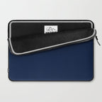 Nautical Navy Blue Solid Color Laptop Sleeve Gallery Image 2