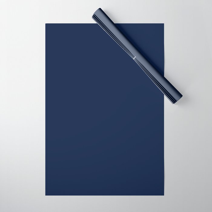 Nautical Navy Blue Solid Color Wrapping Paper Gallery Image 1