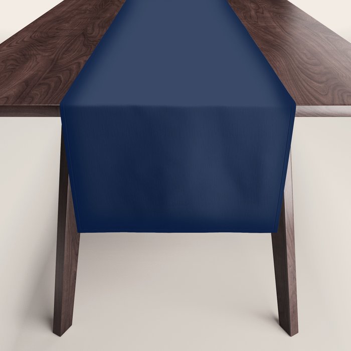 Nautical Navy Blue Solid Color Table Runner Gallery Image 1