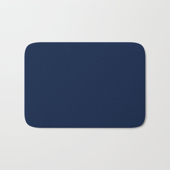 Nautical Navy Blue Solid Color Bath Mat Gallery Image 1