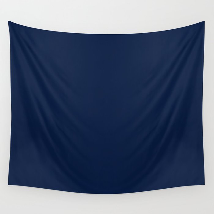 Nautical Navy Blue Solid Color Wall Tapestry Gallery Image 1