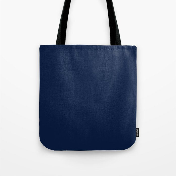 Nautical Navy Blue Solid Color Tote Bag Gallery Image 1