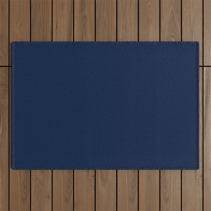 Nautical Navy Blue Solid Color Outdoor Rug Gallery Image 1