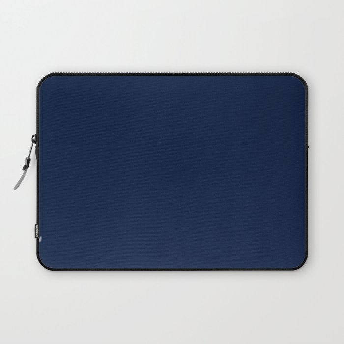 Nautical Navy Blue Solid Color Laptop Sleeve Gallery Image 1