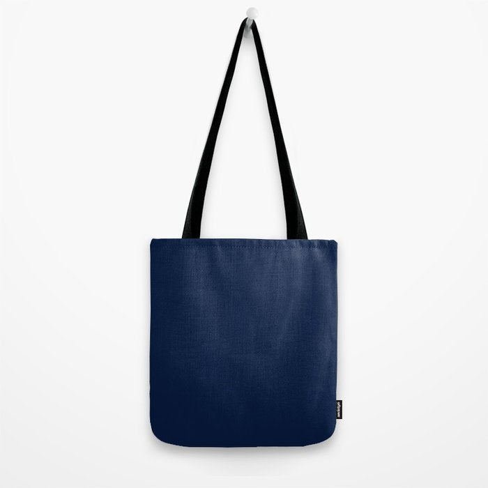 Nautical Navy Blue Solid Color Tote Bag Gallery Image 2