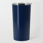 Nautical Navy Blue Solid Color Travel Mug Gallery Image 1