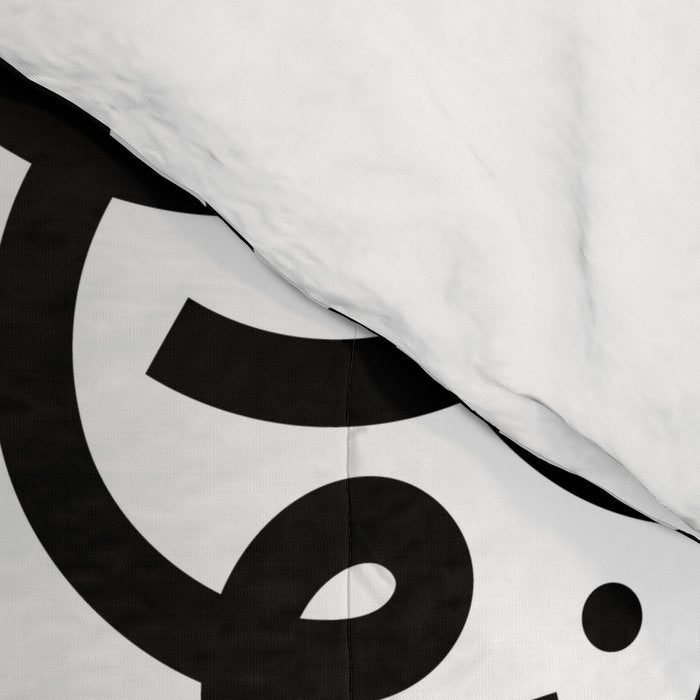 Abstract black and white line doodle pattern Comforter Gallery Image 4