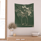 Minimalist Flowers In A Vase Wall Tapestry Gallery Image 2