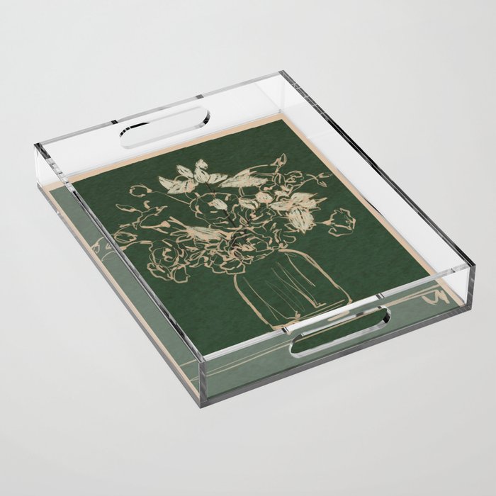 Minimalist Flowers In A Vase Acrylic Tray Gallery Image 1