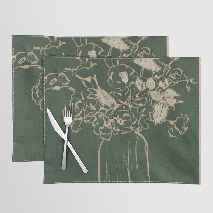 Minimalist Flowers In A Vase Placemat Gallery Image 1