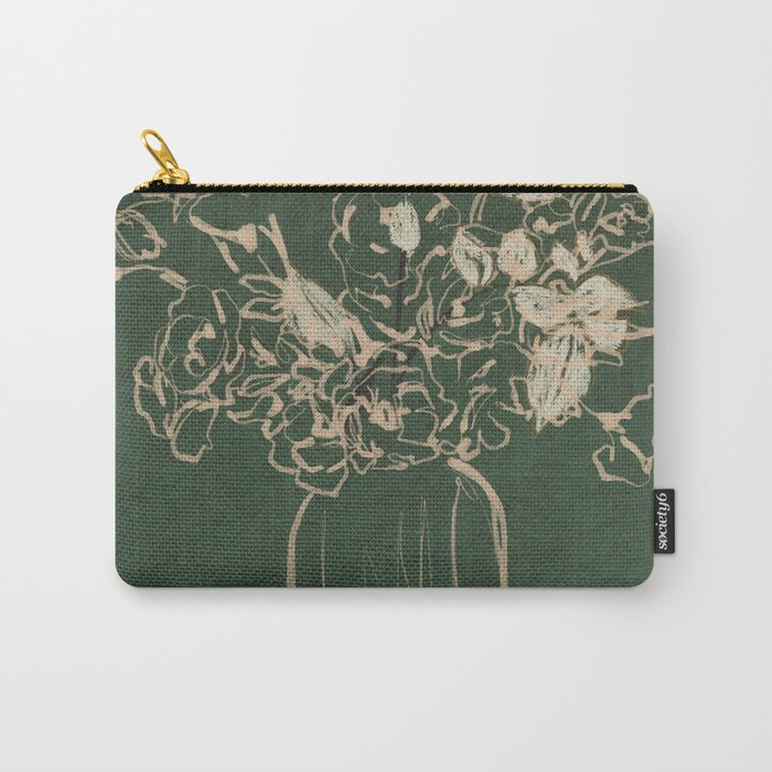 Minimalist Flowers In A Vase Carry All Pouch Gallery Image 1