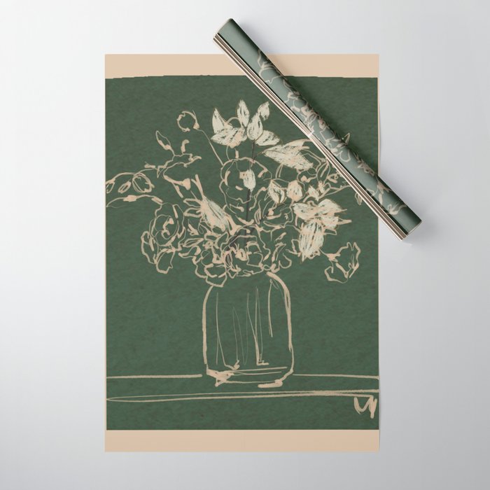 Minimalist Flowers In A Vase Wrapping Paper Gallery Image 1