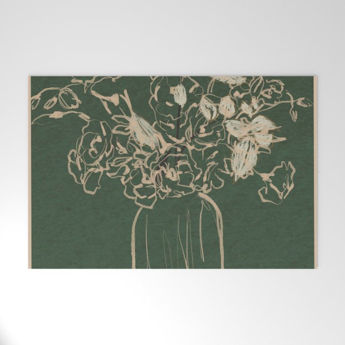 Minimalist Flowers In A Vase Welcome Mat Gallery Image 1